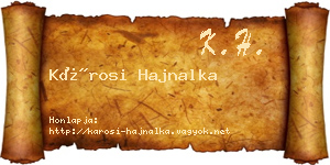 Károsi Hajnalka névjegykártya