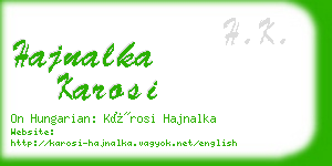 hajnalka karosi business card